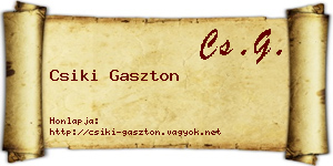 Csiki Gaszton névjegykártya